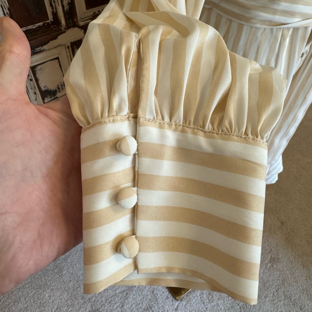 Alex Marie Jesse Cream Striped Shirt Dress - size 14 - Picture 4 of 12